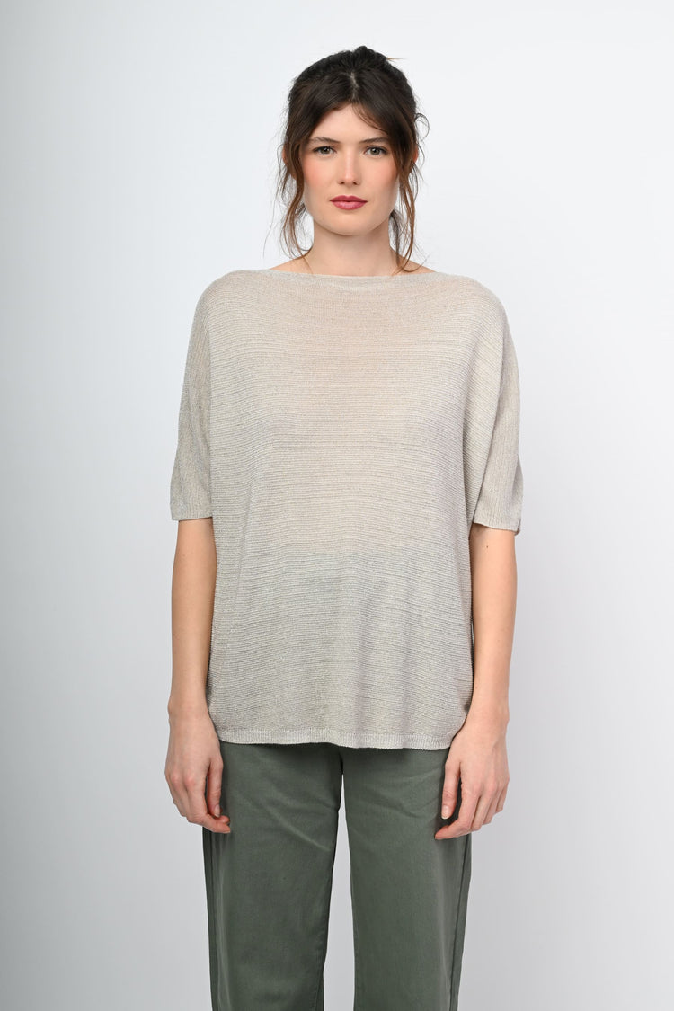 Pull oversize in maglia lamé