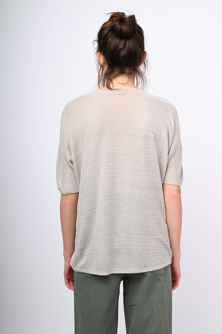 Pull oversize in maglia lamé