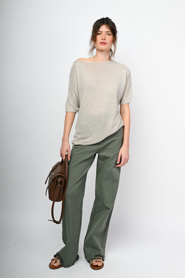 Pull oversize in maglia lamé