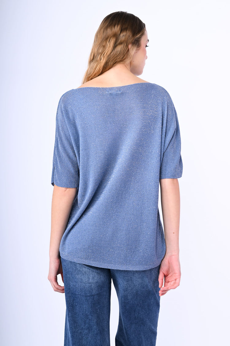 Pull oversize in maglia lamé