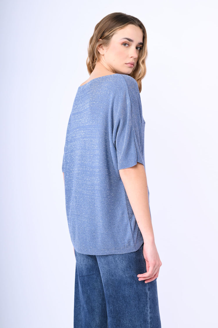 Pull oversize in maglia lamé