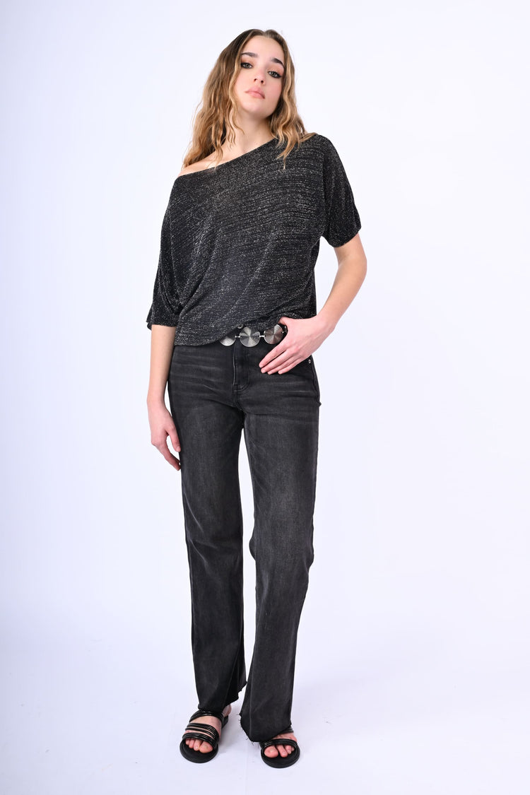 Pull oversize in maglia lamé