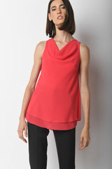 Top con scollo drappeggiato
