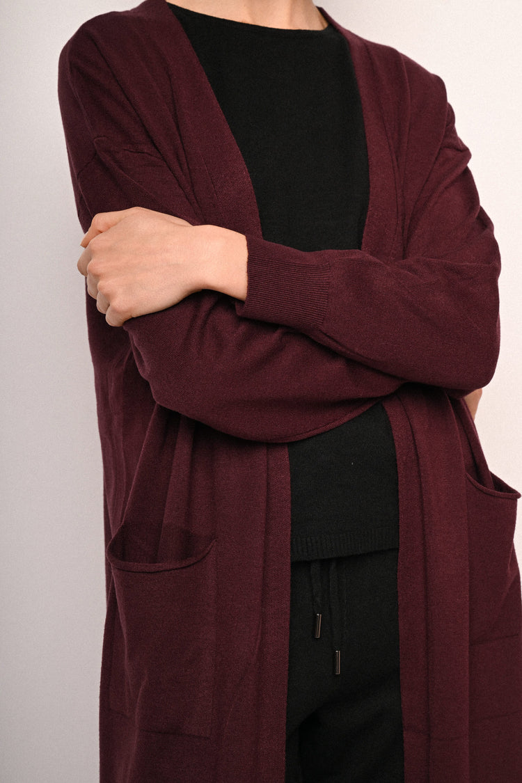 Cardigan lungo con tasche