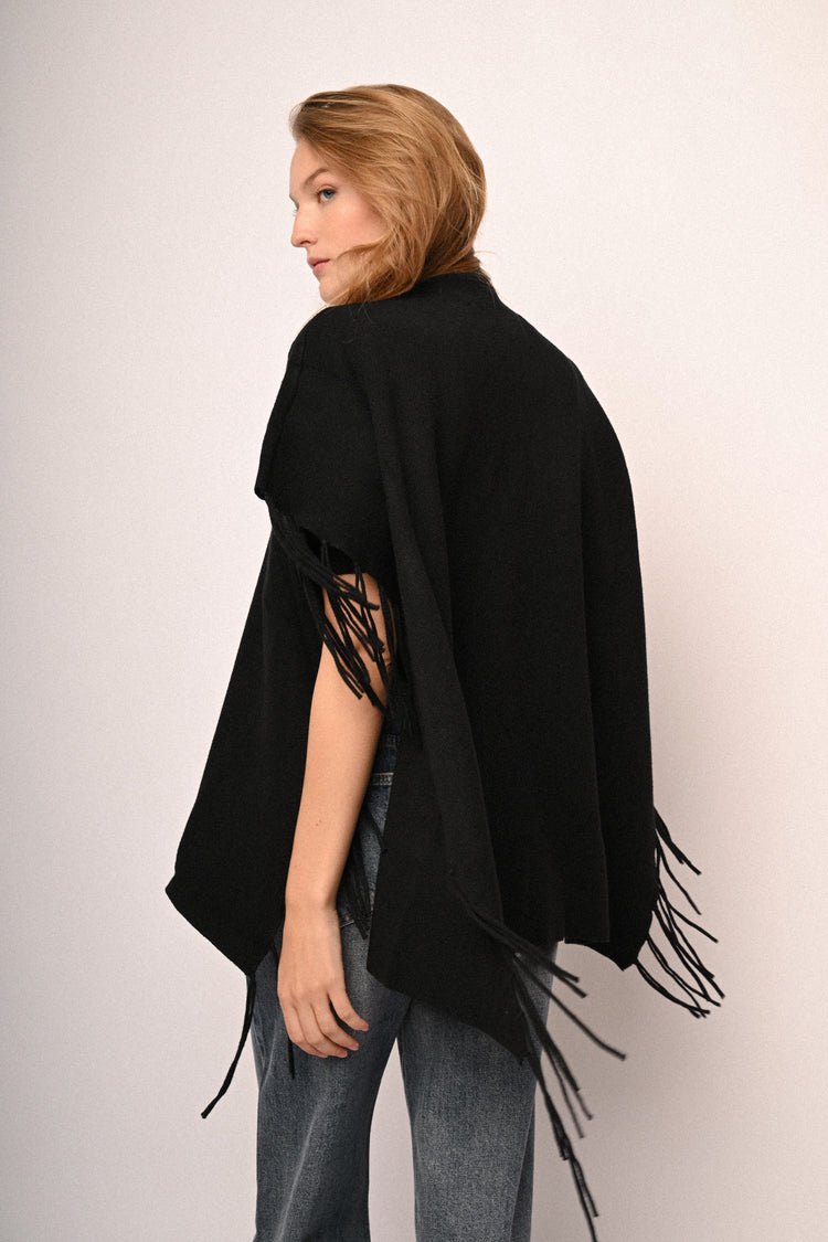 Poncho con frange