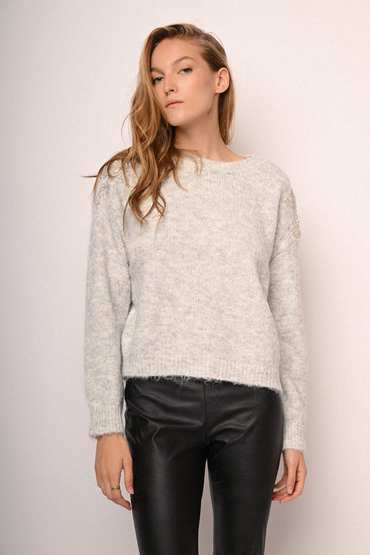Maglia con decorazione strass