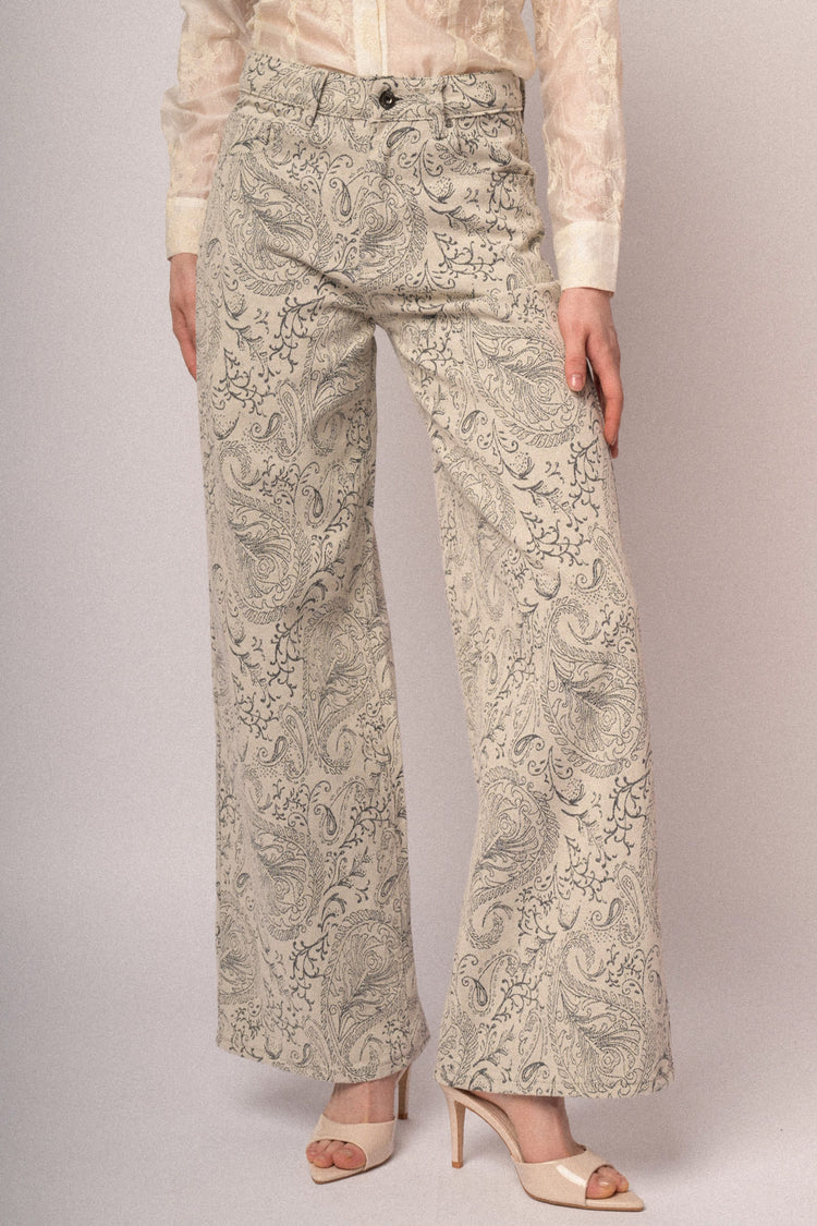 Jeans disegno cachemire palazzo