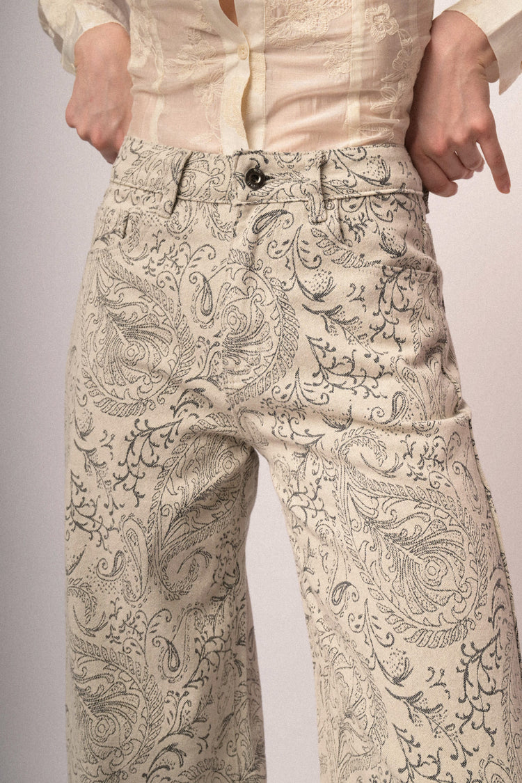 Jeans disegno cachemire palazzo