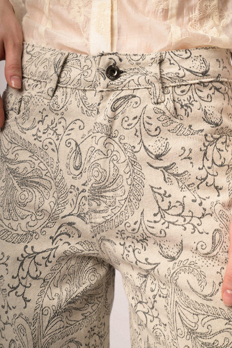 Jeans disegno cachemire palazzo