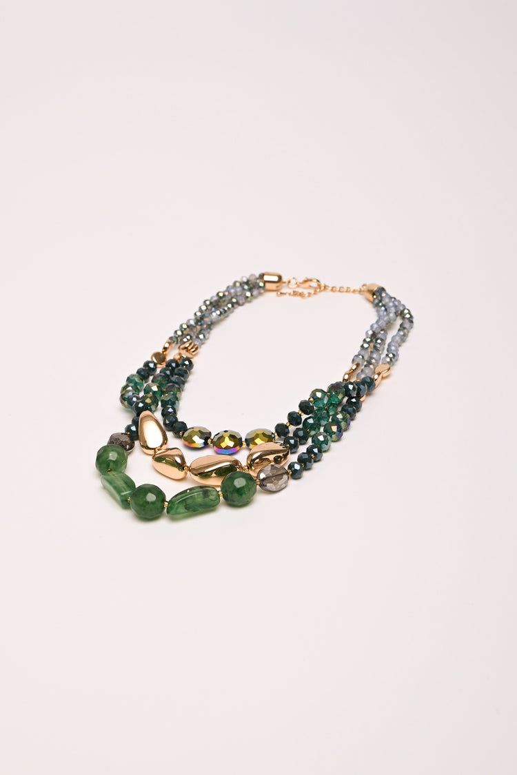 Collana multifili con pietre