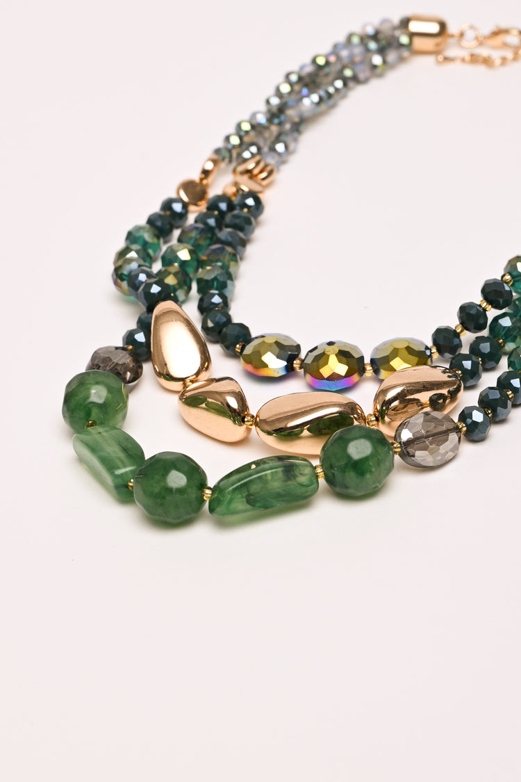 Collana multifili con pietre