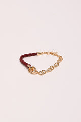 Bracciale in metallo e similpelle
