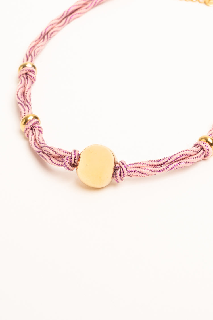 Collana con tessuto e sfera