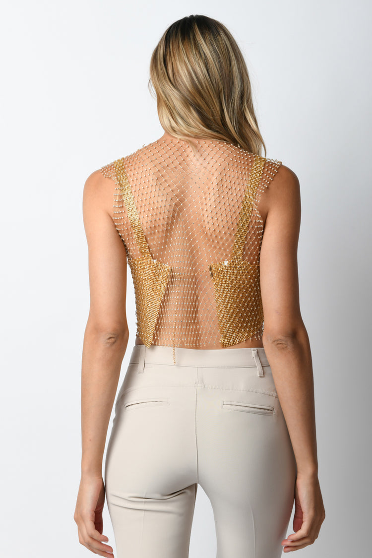 Top a rete con strass