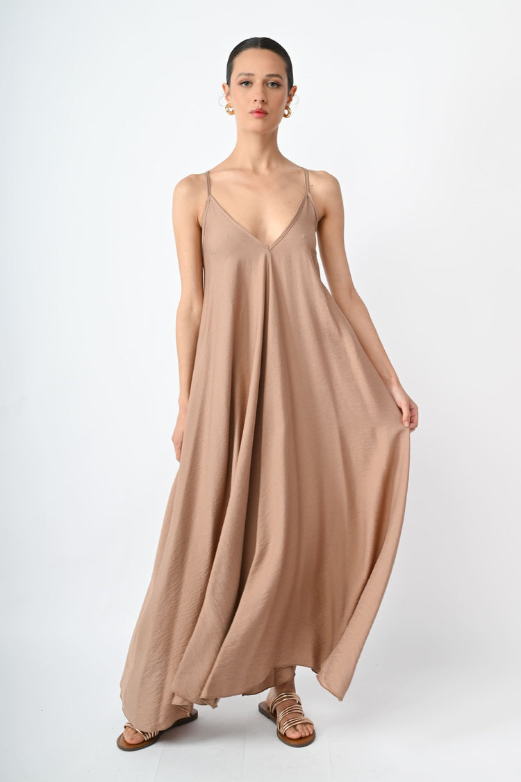 Abito lungo misto viscosa