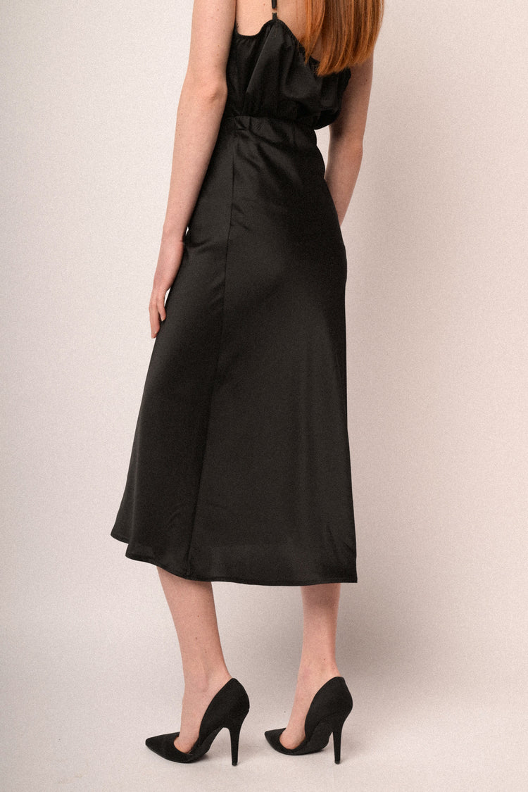 Gonna midi in raso nero