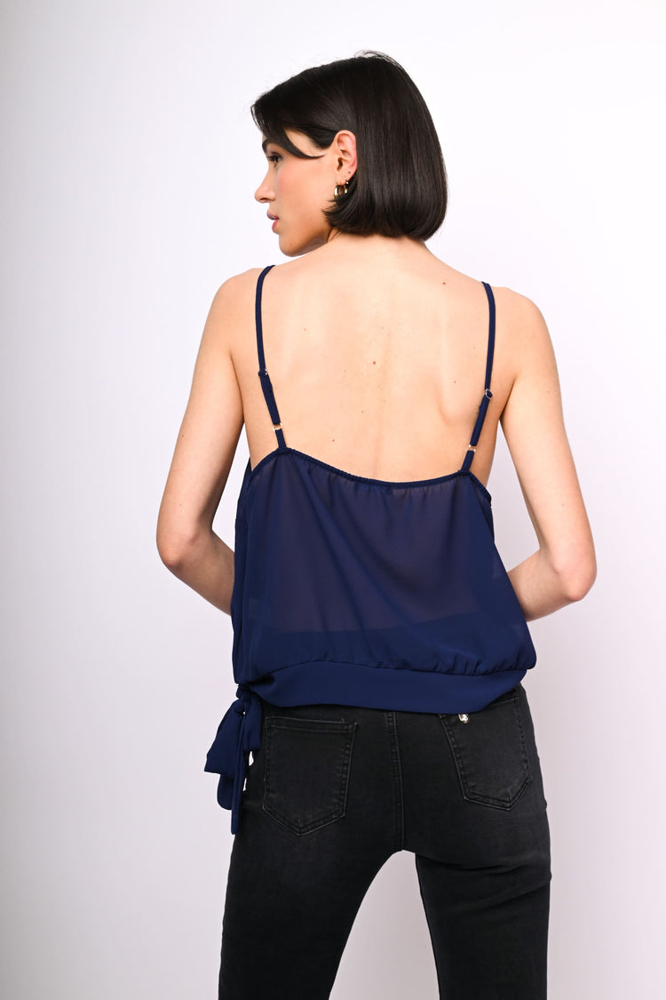 Top incrociato con fiocco