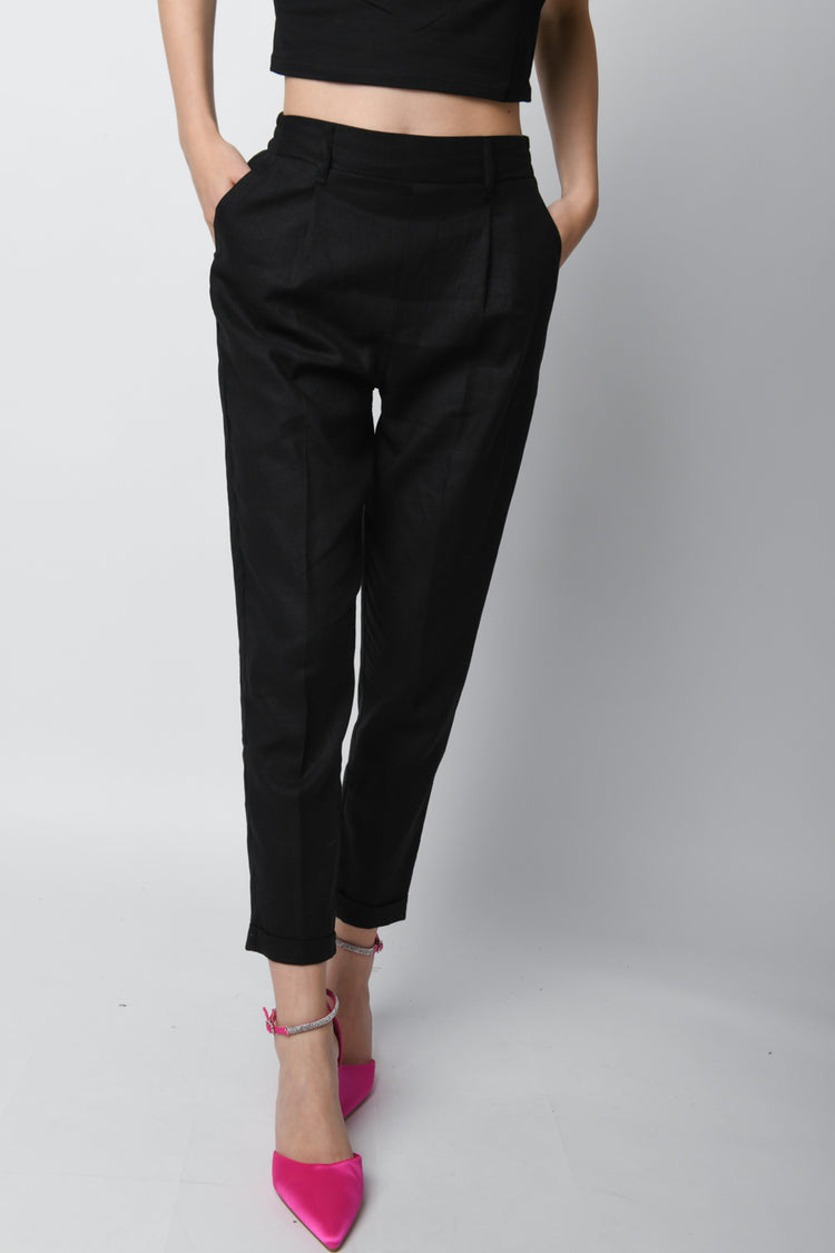Pantaloni misto viscosa stretch