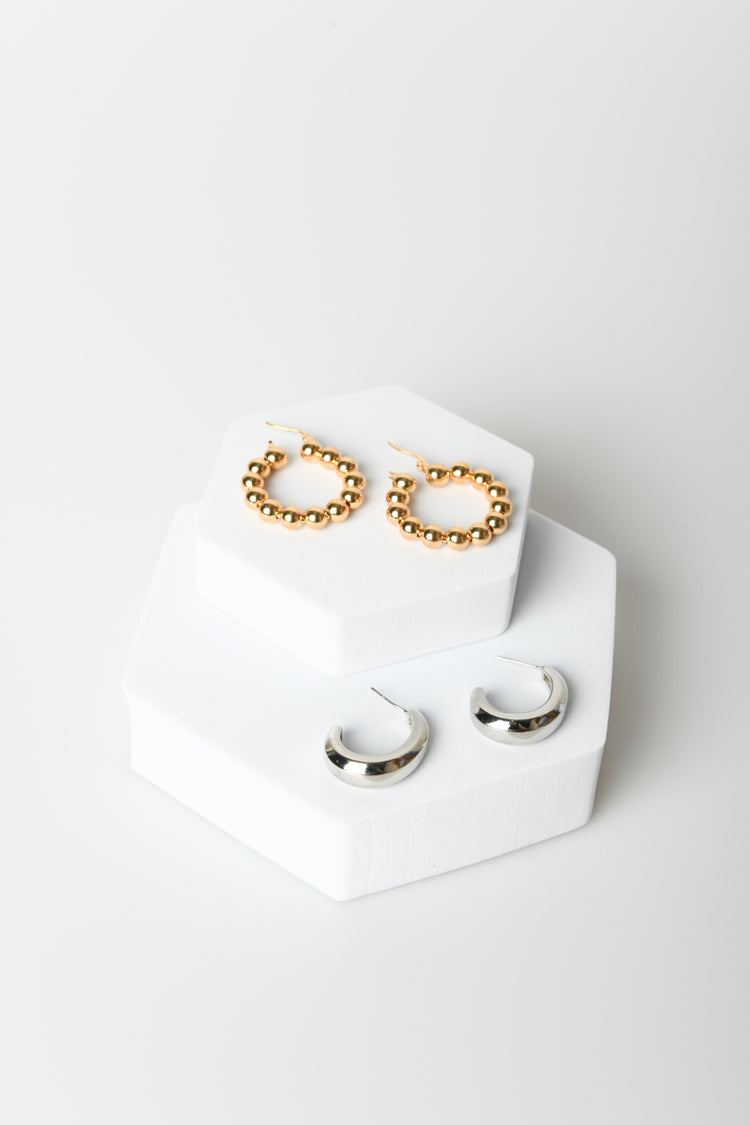 Set da due paia di orecchini a cerchio