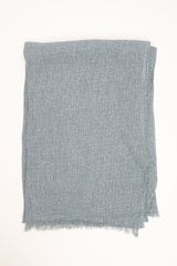 Sciarpa effetto stropicciato con frange blu