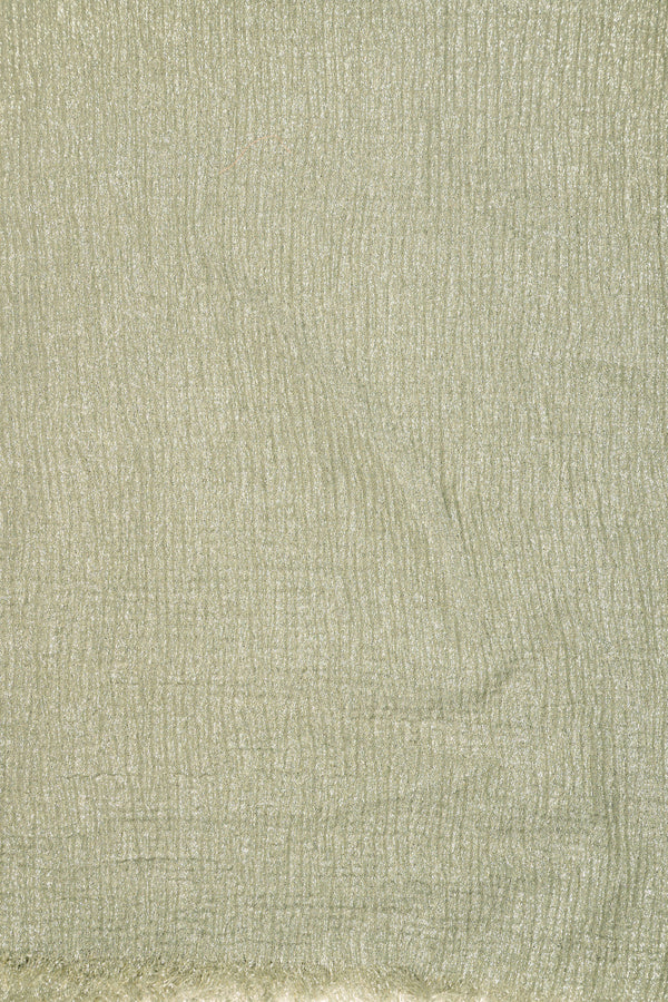 Sciarpa effetto stropicciato con frange verde