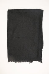 Sciarpa stropicciata con frange nera