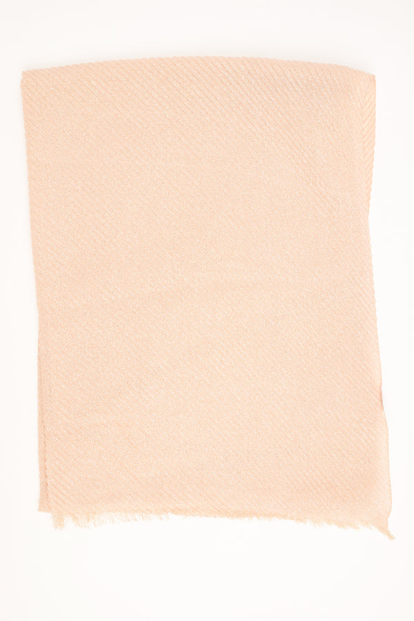 Sciarpa stropicciata con frange rosa