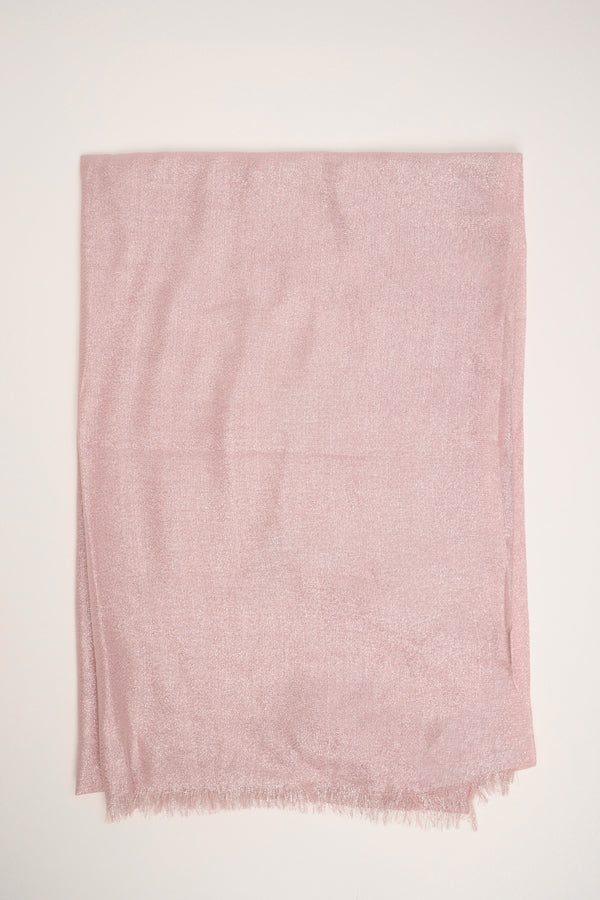 Stola lurex con frange rosa