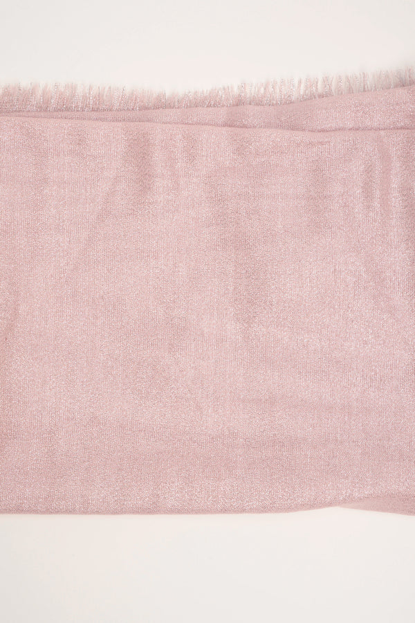 Stola lurex con frange rosa