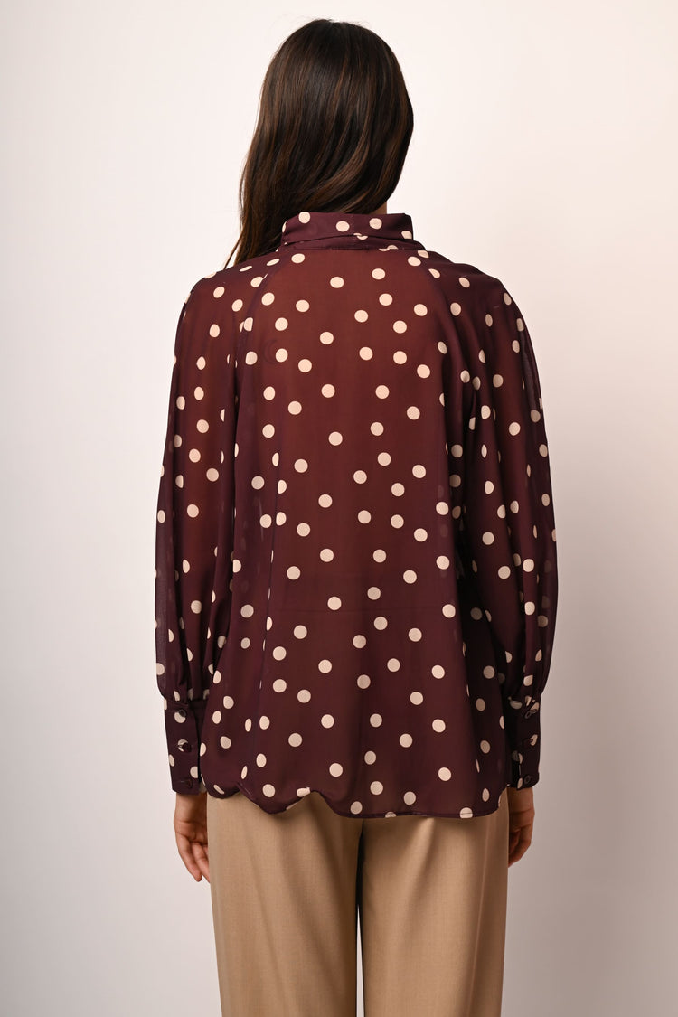 Blusa con fiocco a pois
