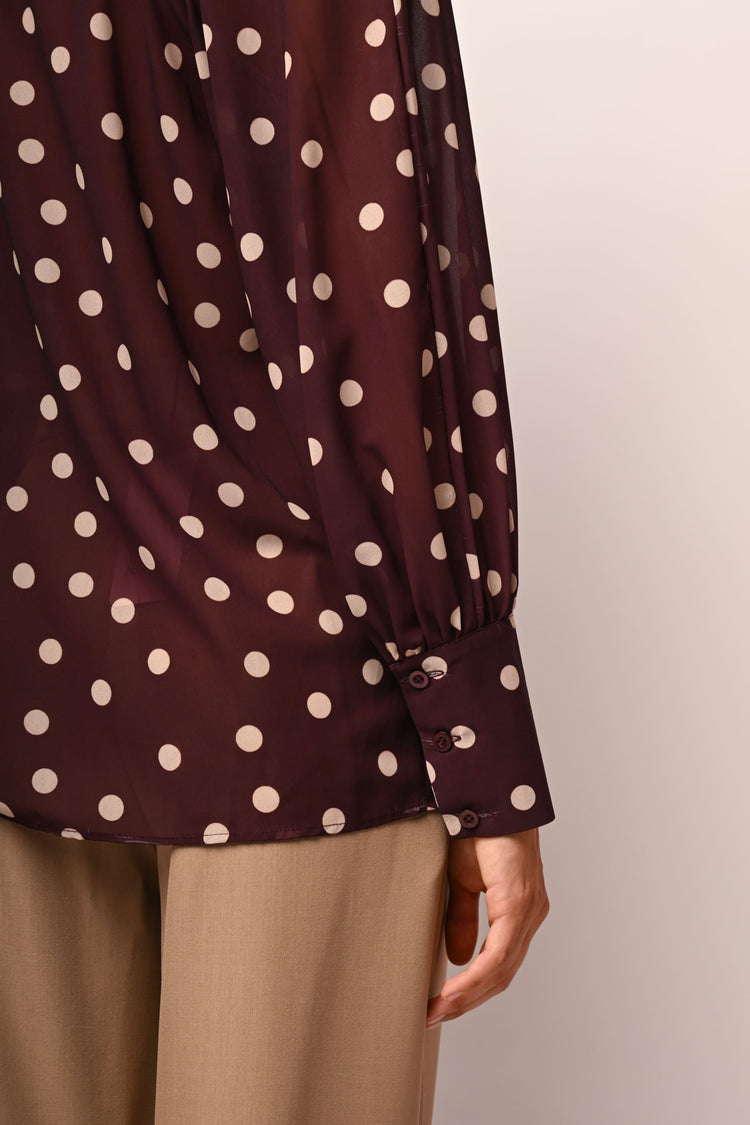 Blusa con fiocco a pois