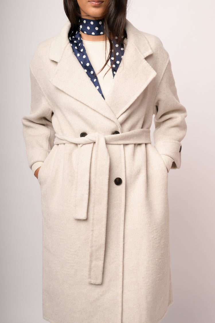 Cappotto lungo doppio petto misto lana