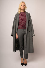 Cappotto doppio petto cintura misto lana