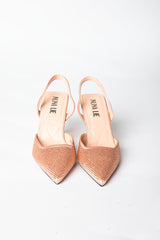 Slingback in raso con strass