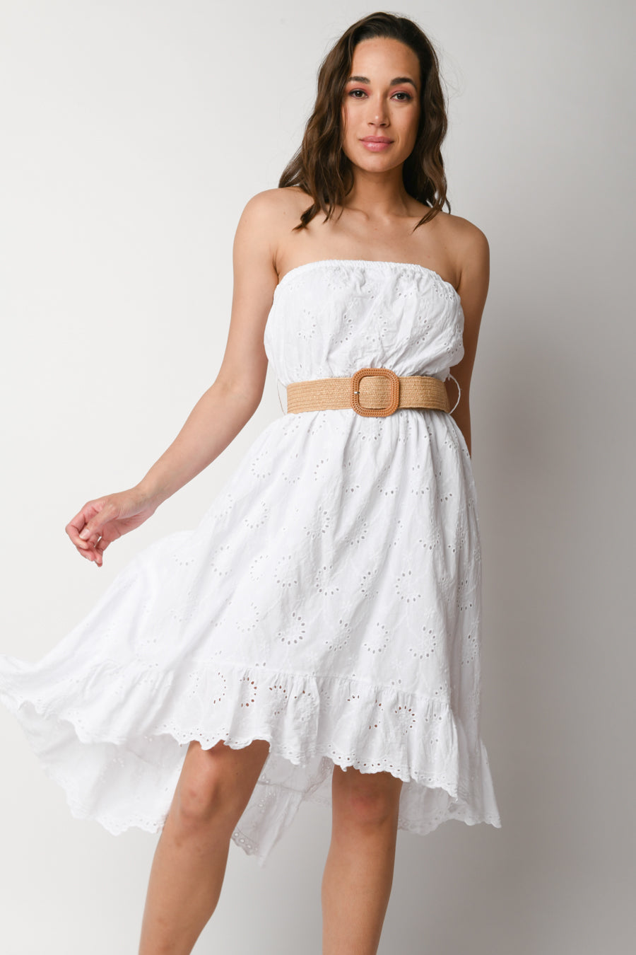 Sangallo Vestito Bianco Cotone Abiti Bianchi Donna Vestito Lungo