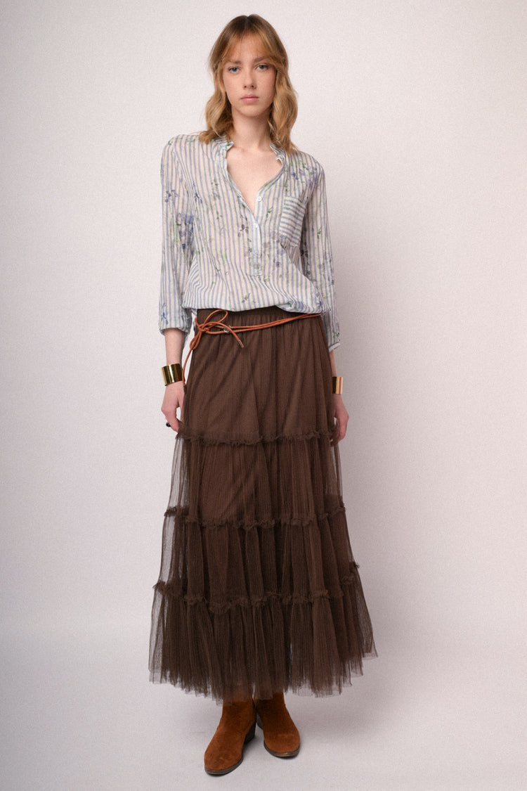 Casacca con bottoni riga e fiori