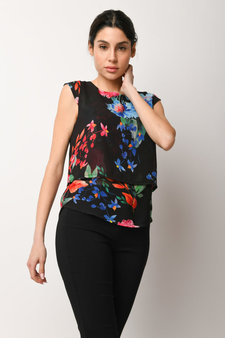 Top a stampa floreale