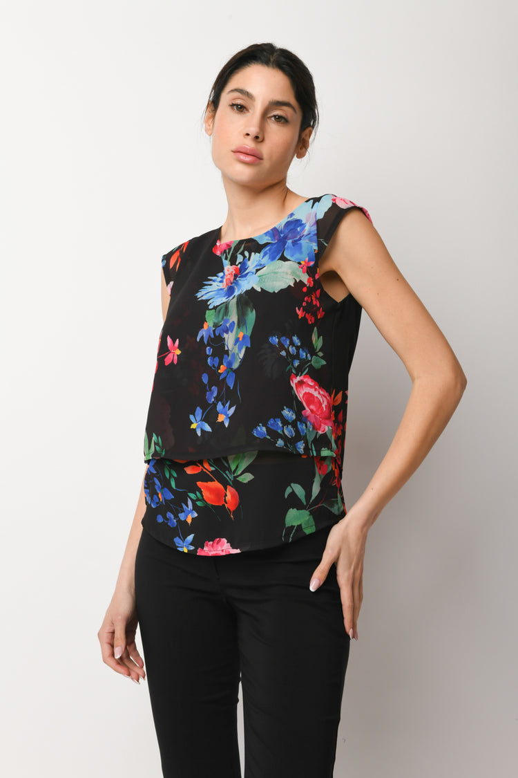 Top a stampa floreale