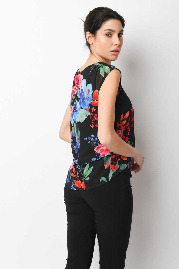 Top a stampa floreale