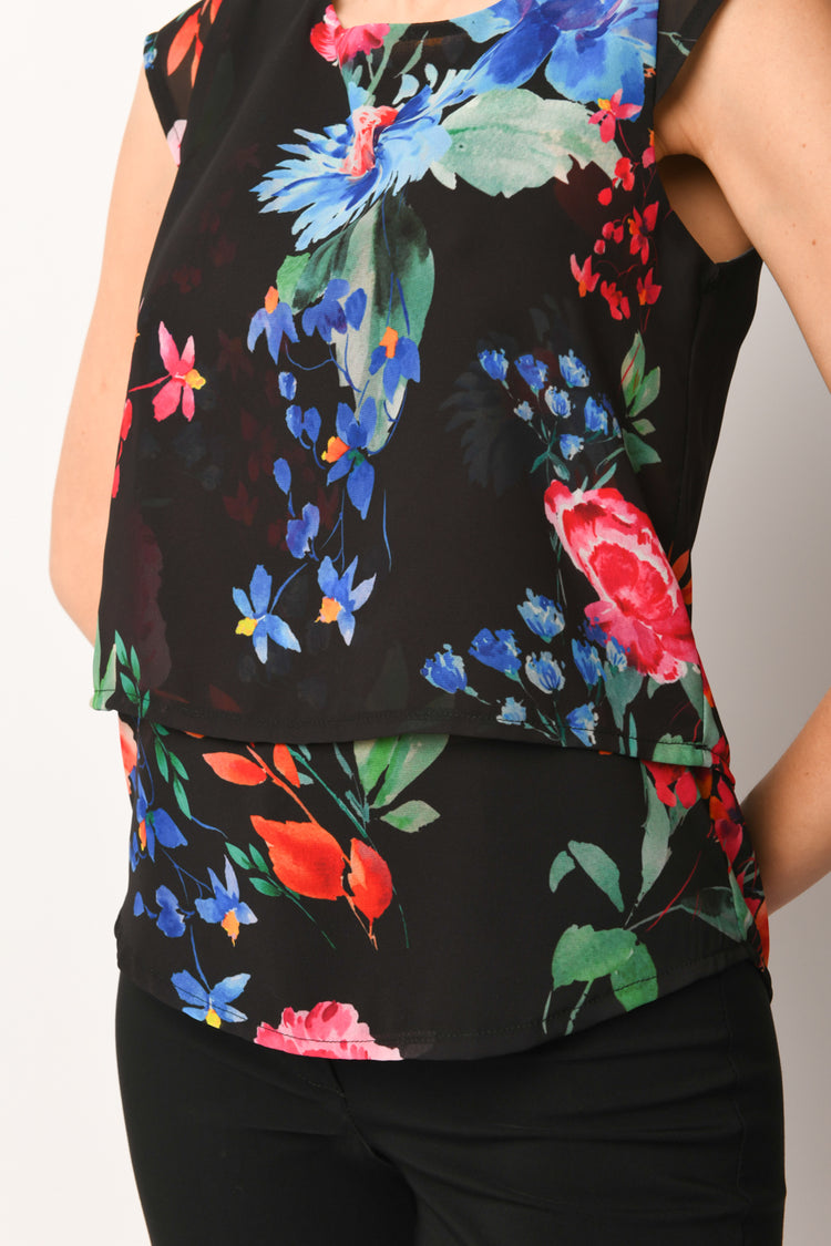 Top a stampa floreale