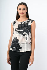 Top in georgette lurex a stampa floreale