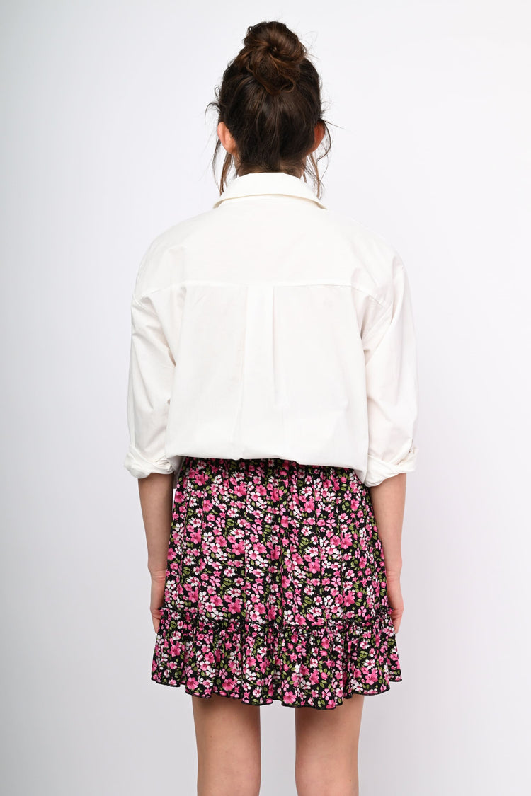 Minigonna a stampa micro floreale