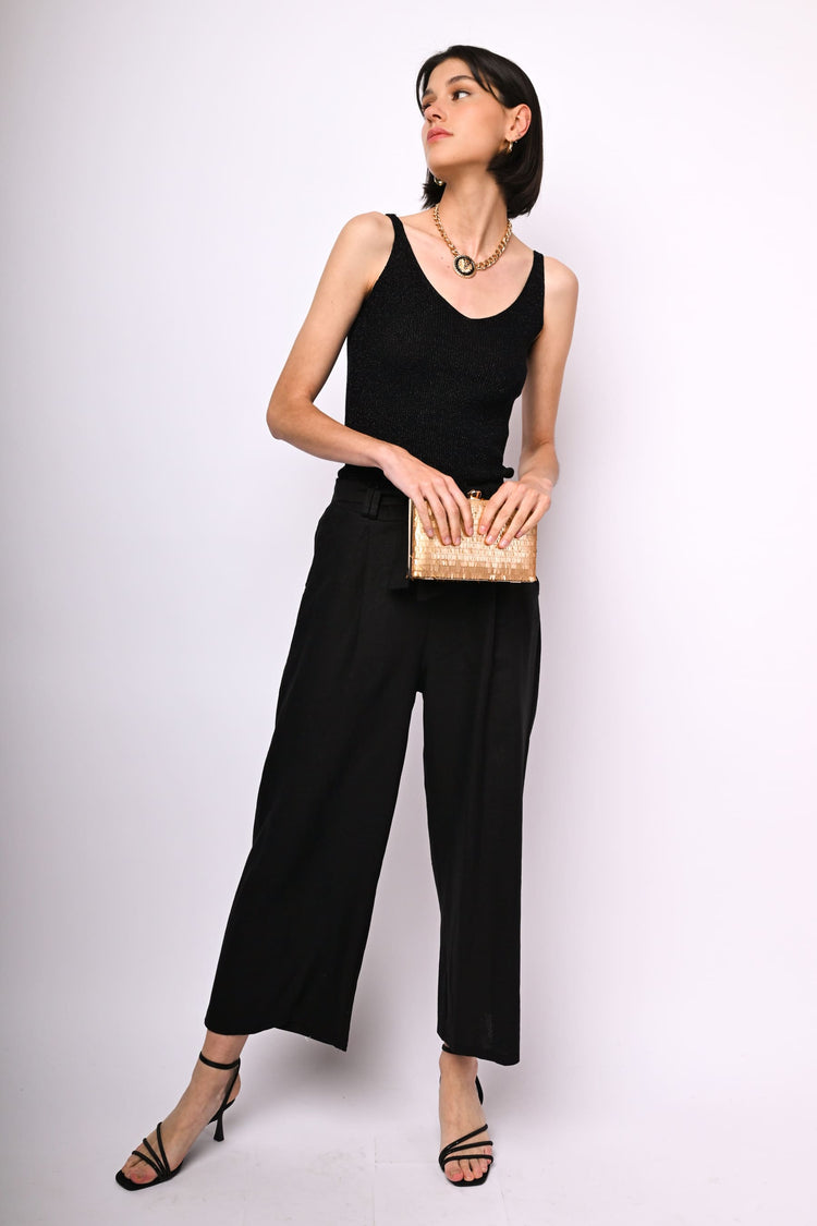 Pantaloni palazzo misto lino