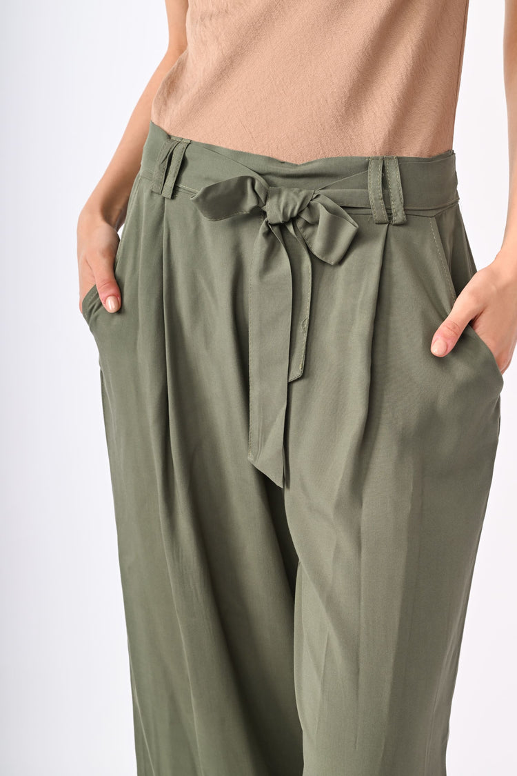 Pantaloni in viscosa con cintura