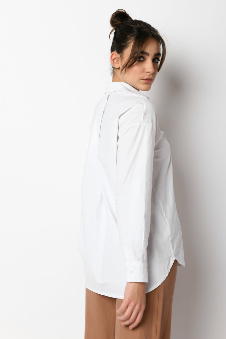 Camicia oversize in cotone stretch
