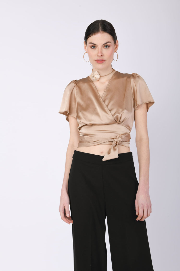 Top cropped manica Kimono