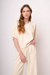 Maglia felpa con strass