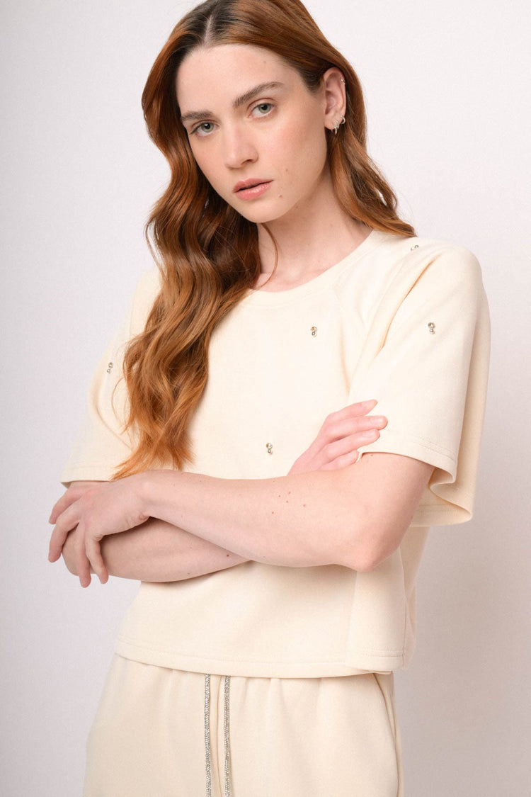 Maglia felpa con strass