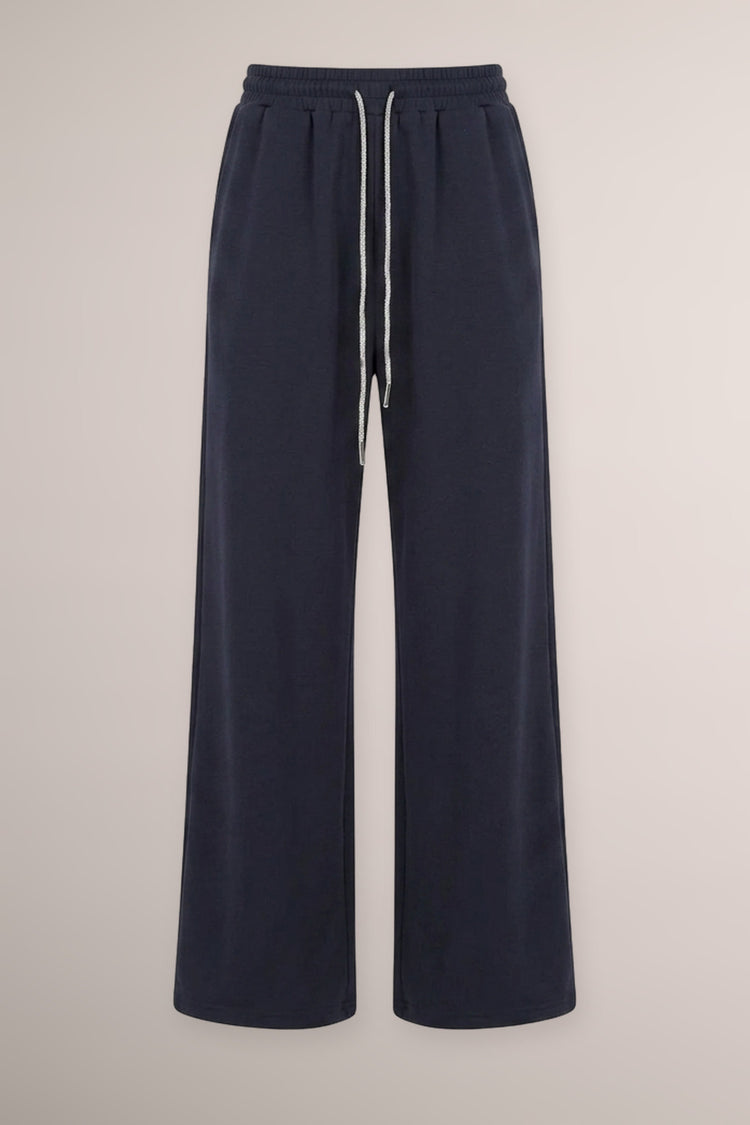Pantaloni palazzo blu con coulisse