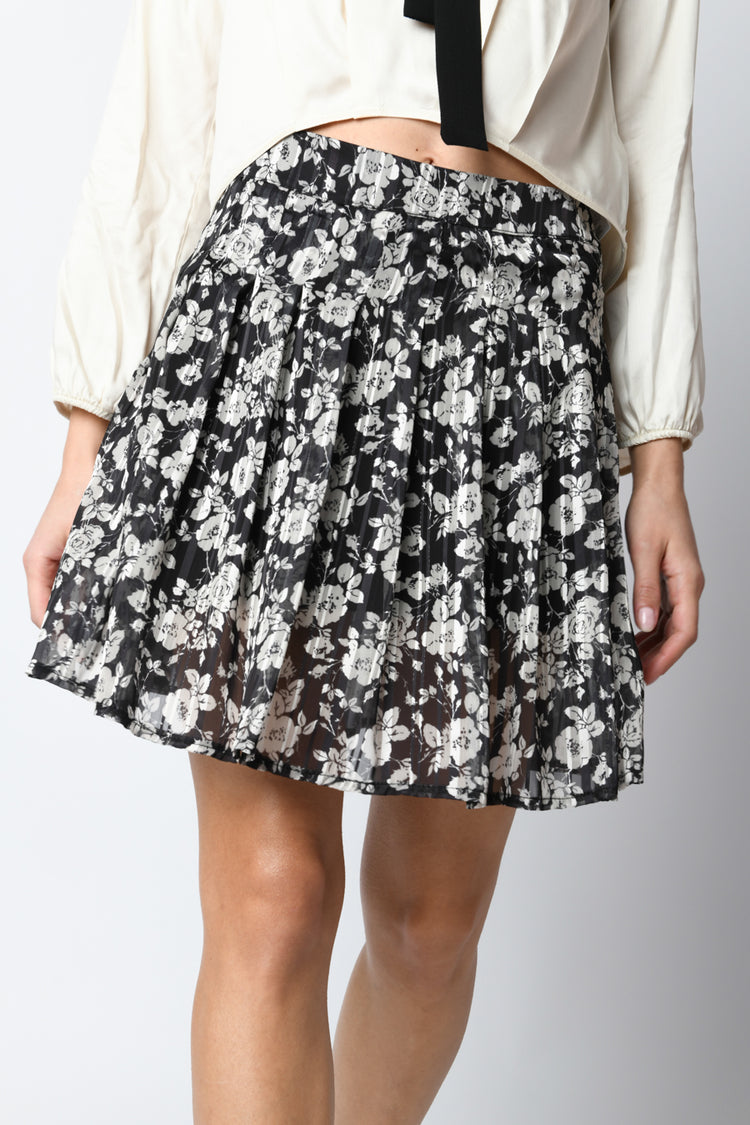 Minigonna a stampa floreale